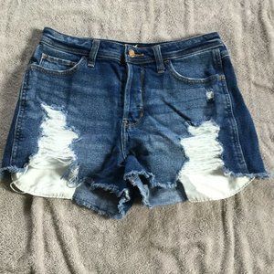Hollister High-Rise Boyfriend Distressed Cutoff Denim Shorts Size 5